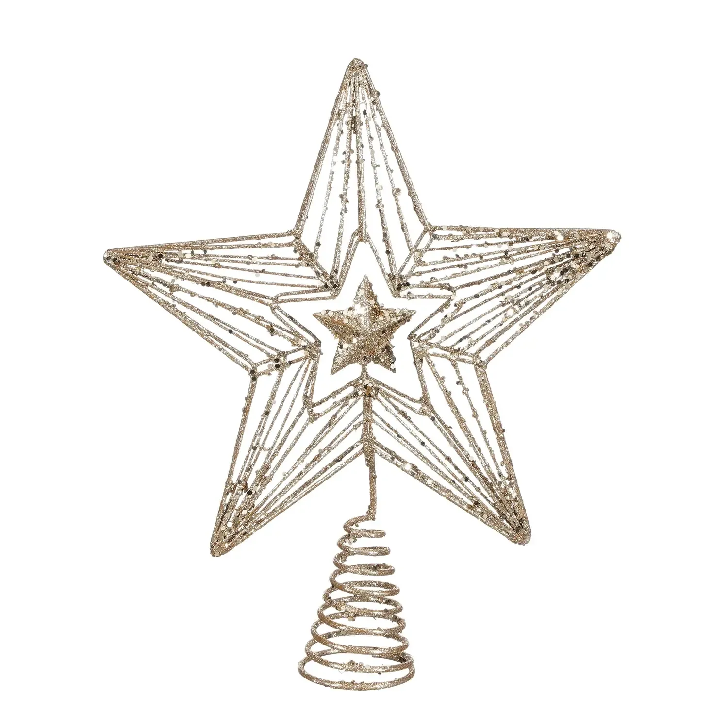 Treetop Star Champagne - 25x30x4cm