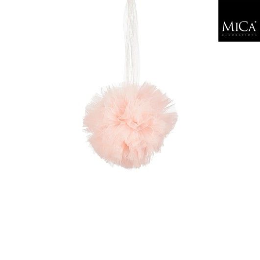 Ornament Ball Tulle Pink - 10cm