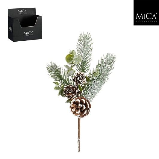 Pick Pine Cone Green 36 Pieces - 25cm