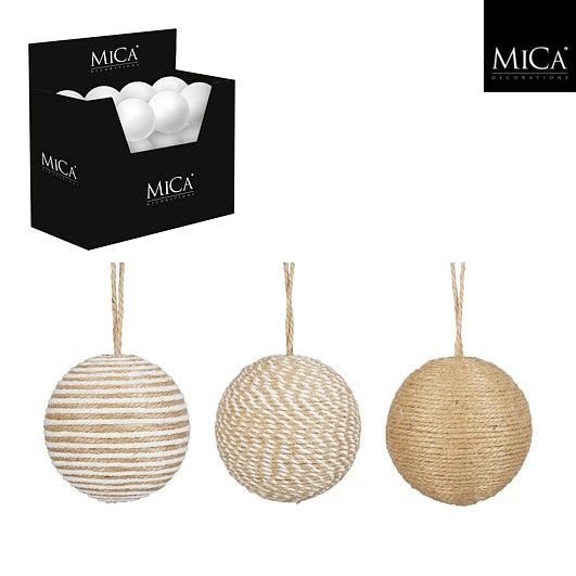 Ornament Ball Brown 3 Assorted - 8cm