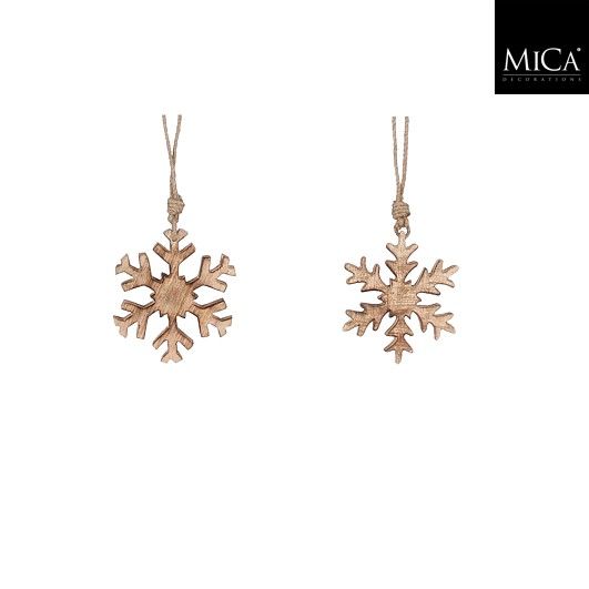 Ornament Snowflake Brown 2 Assorted - H1x12cm