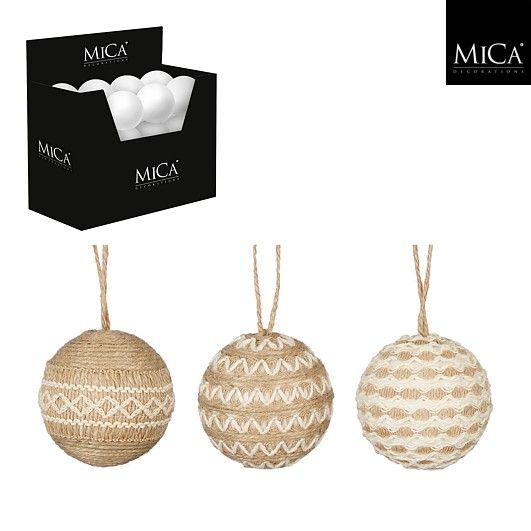 Xmas Ball Shatterproof Brown 3 Assorted - 8cm