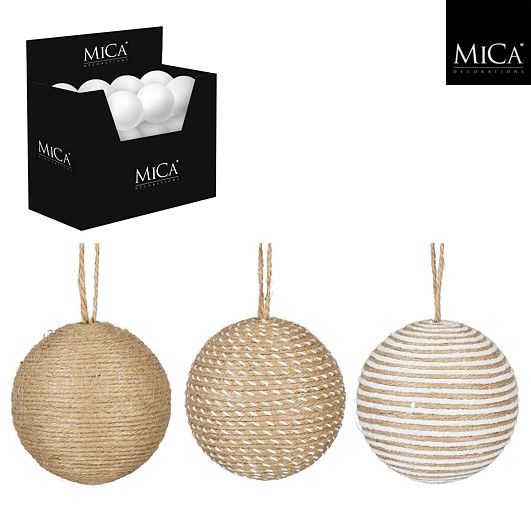 Xmas Ball Shatterproof Brown 3 Assorted - 10cm