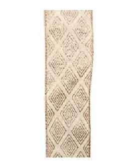 Wired Ribbon 2.5x10 yards - Ivory Gold Glitter Diamond