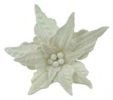 Poinsettia Ivory - Knitted Fabric with Clip 7.5&quot;