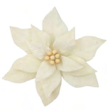 Poinsettia Ivory - Felt Clip 11&quot;