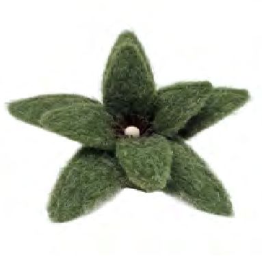 Poinsettia Green Moss - Felt Frosted Clip 9&quot;