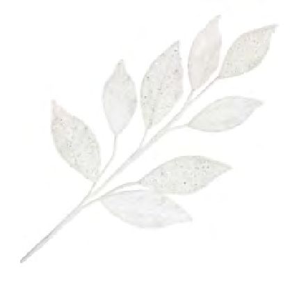 Spray - Leaf Fabric White Matt Iced Glitter 29"