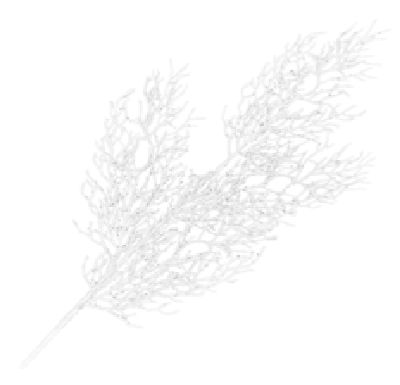 Spray - Coral Leaf Branch White Glitter 30&quot;