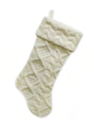 Stocking - Cable Knit White 21.5"