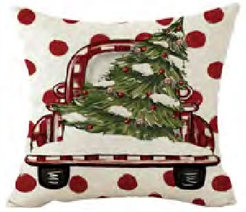 Xmas Cushion 16x16&quot; Vintage Truck Tree