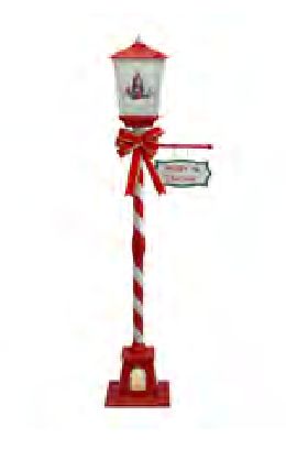 Lantern Pole Red Santa Snowman 62"