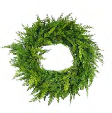 Wreath Cedar Real-Touch 24" Green Natural