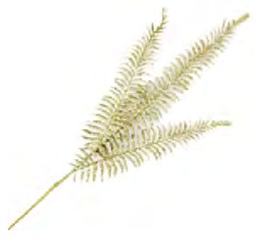 Spray Fern Leaves 29.5" X3  Gold Glitter
