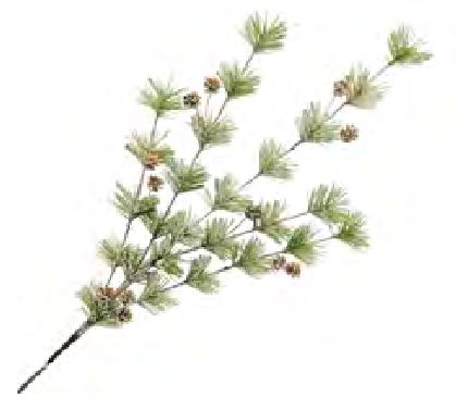 Spray Needle Pine Green 30" Pine Cone Frosted