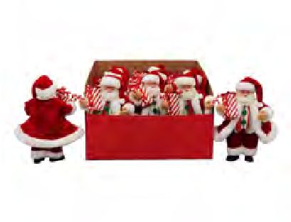 Santa Standing 7" with Gift Box Red