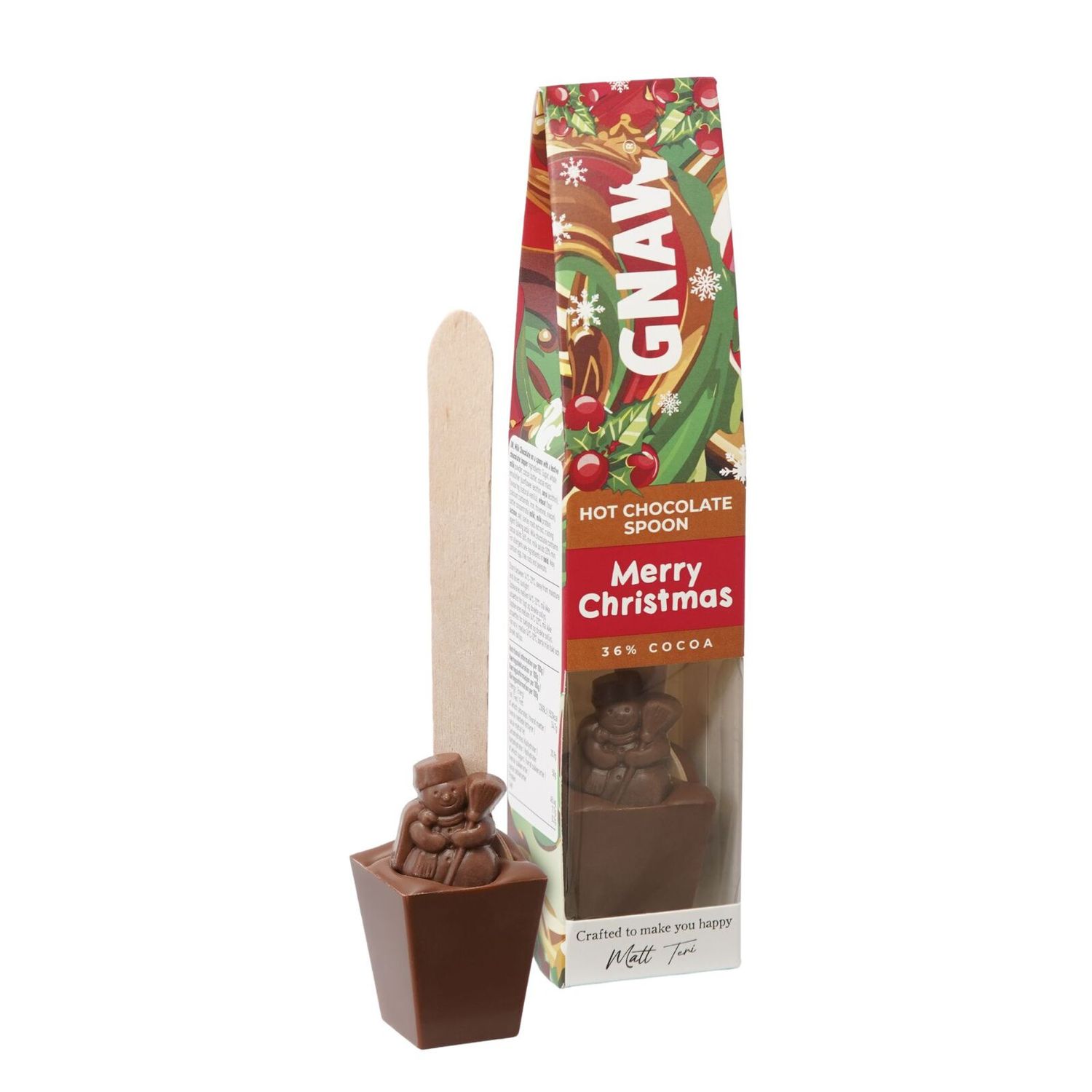 Gnaw - Merry Christmas Milk Chocolate Spoon - single