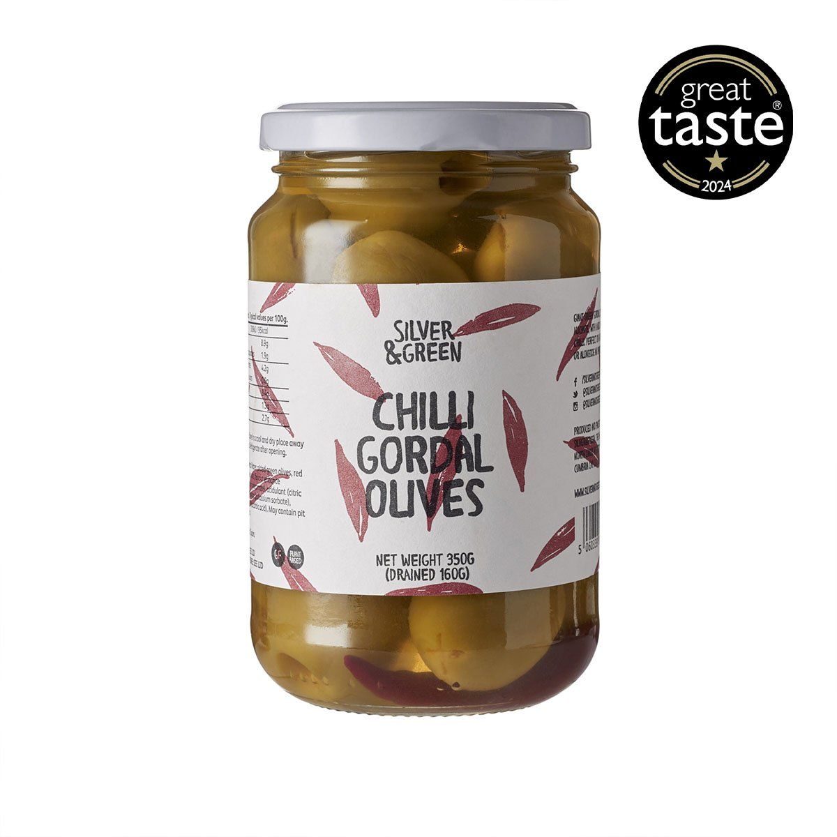 Silver &amp; Green Pitted Chilli Gordal Olives - single