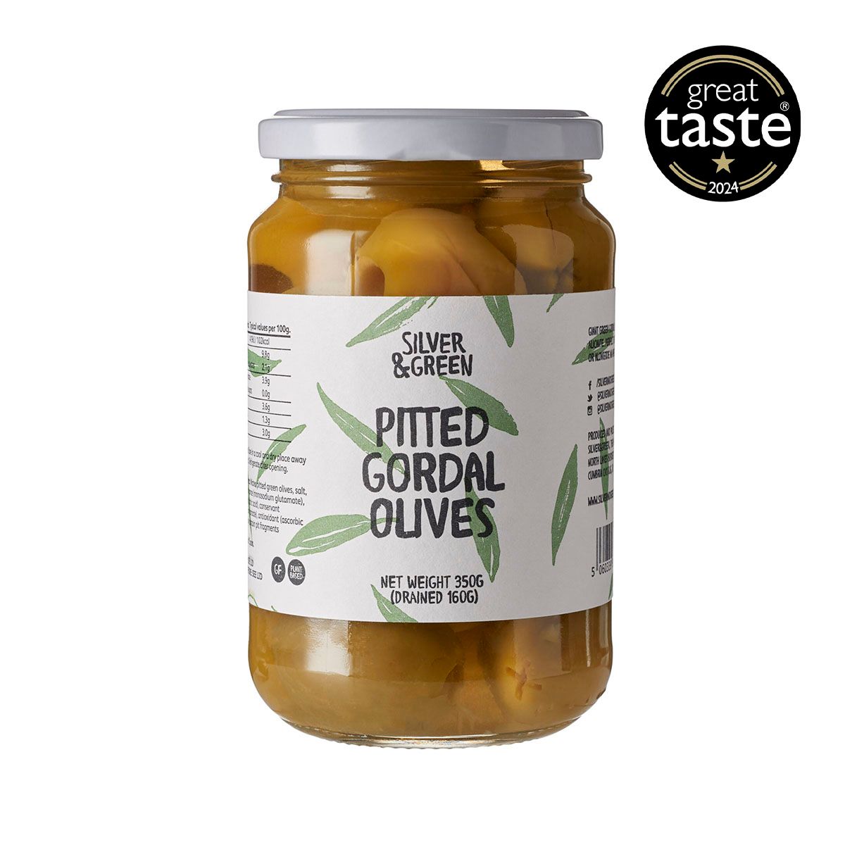 Silver &amp; Green Pitted Gordal Olives - single