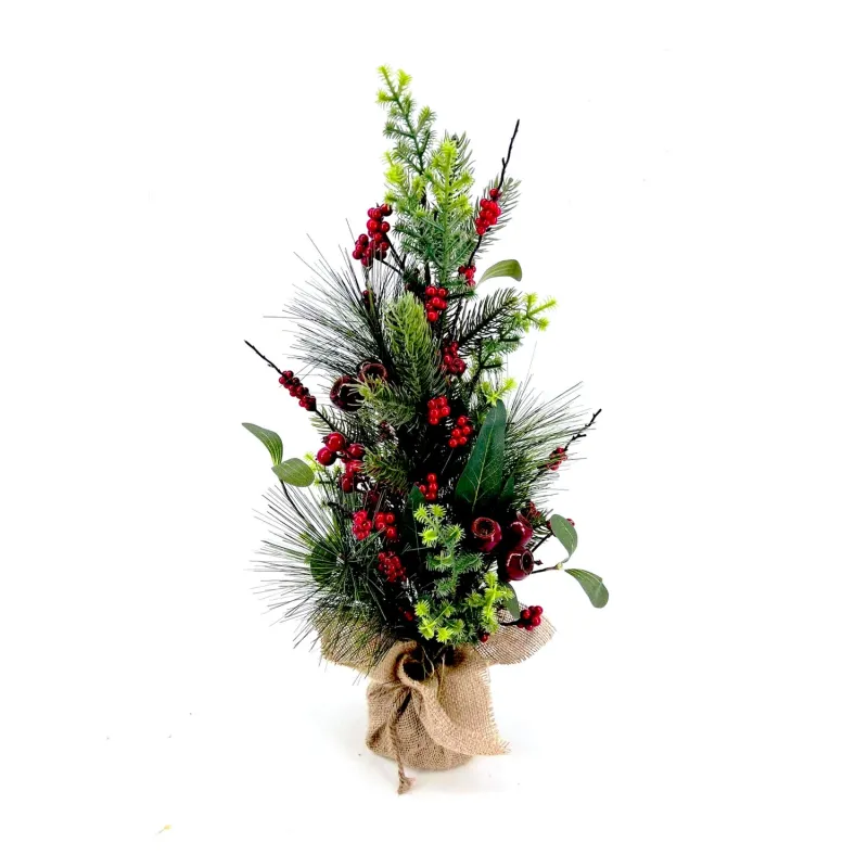 Tree 24&quot; Mixed Red Berries with  Pine And Greenery