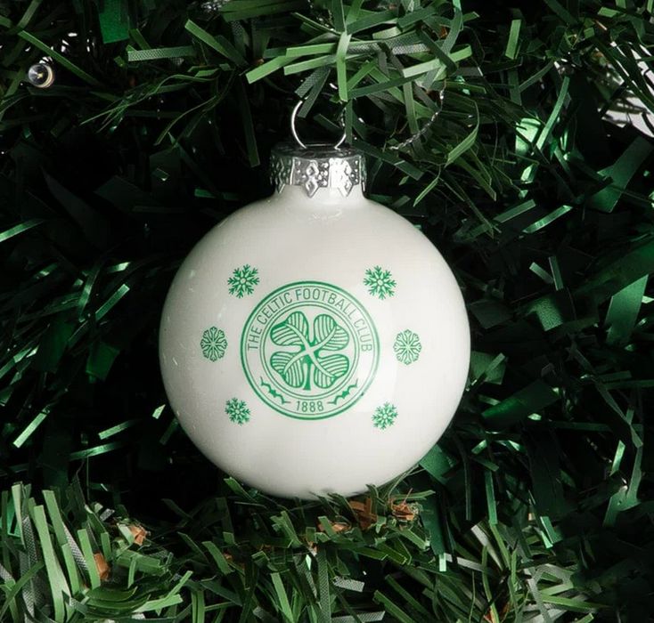 Xmas Ornament Glass Ball 3" Glitter Celtic