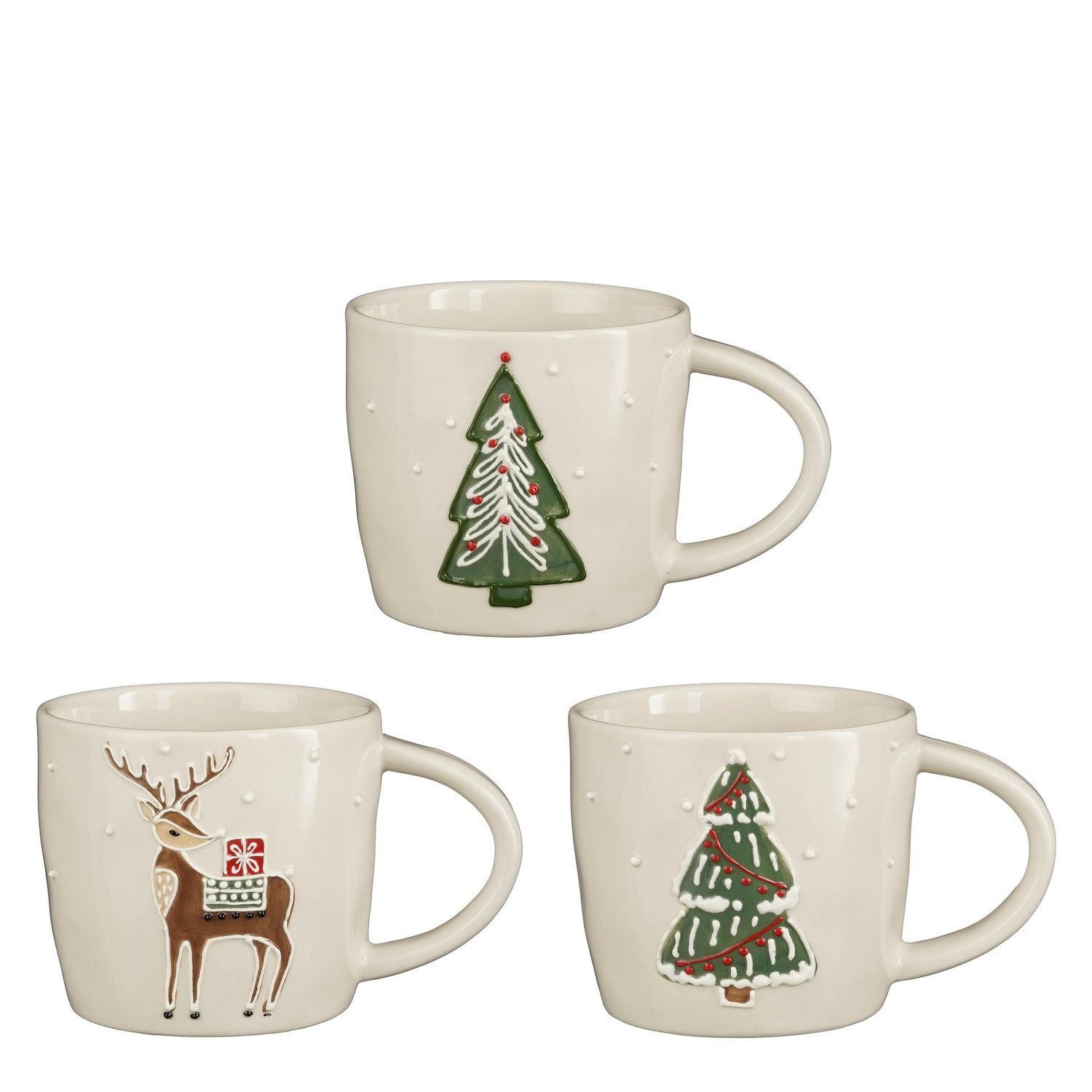 Fran Mug Off White 3 Assorted - H9x10cm