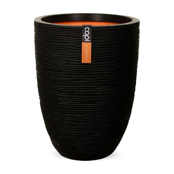 Capi - Vase Elegant Low Rib NL, Color: Black, Size: 36cm x 36cm x 47cm