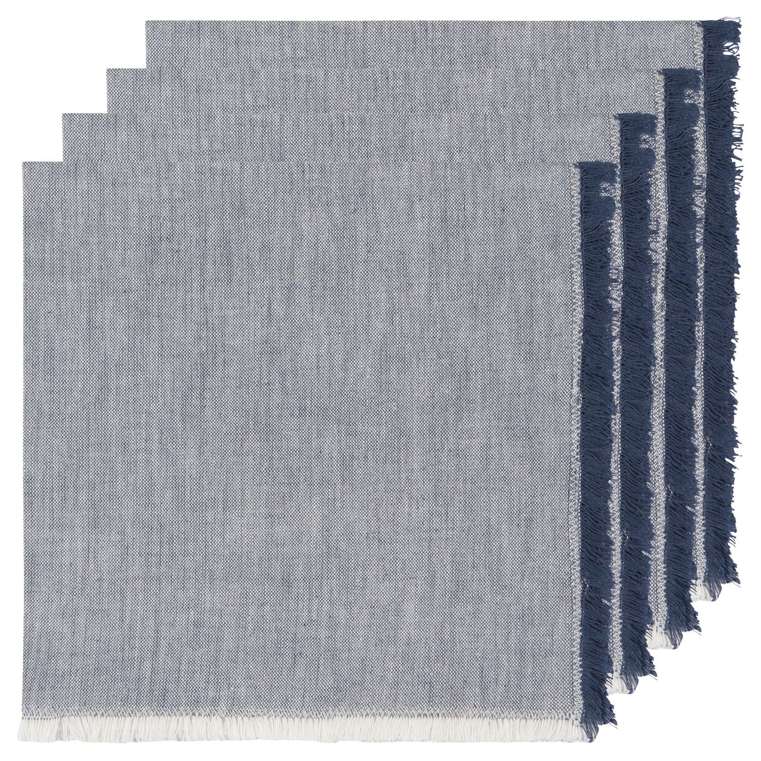 Heirloom Chambray Napkins - Set of 4, Color: Midnight