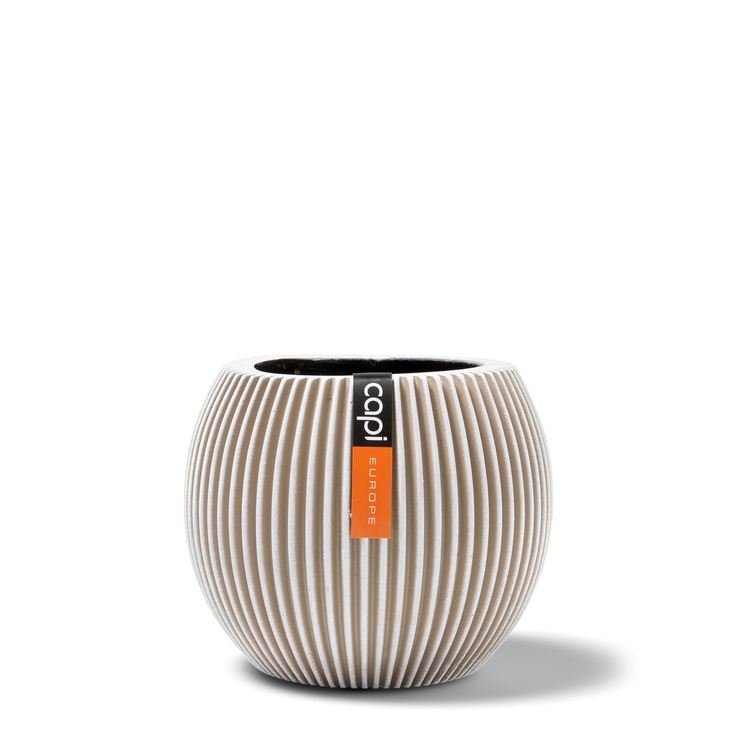 Indoor - Vase Ball Groove, Color: Ivory, Size: 17cm x 14cm