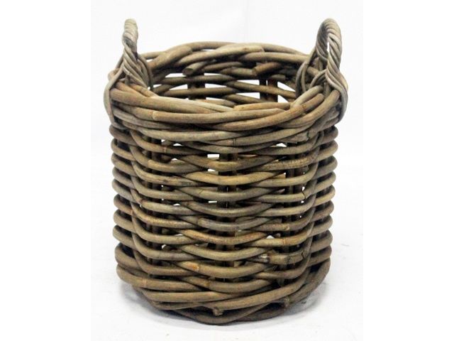 Log Basket Grey, Size: d35H35cm