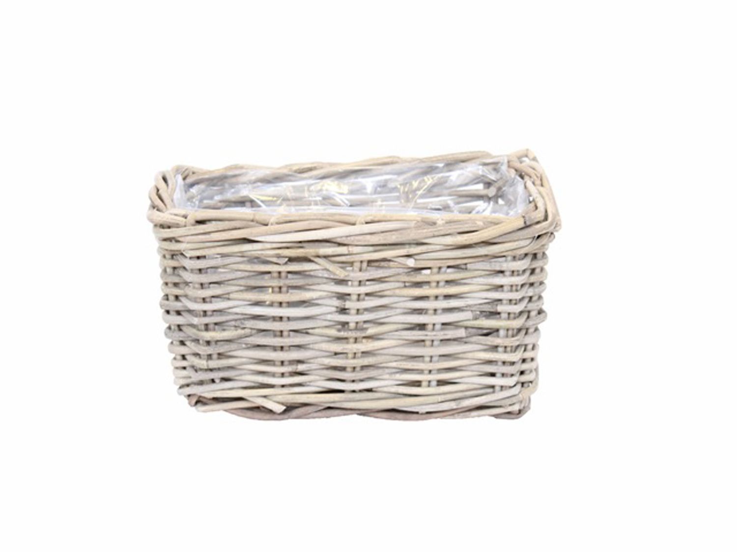 Basket Rattan Grey With Lining Rec, Size: 29X13H14cm