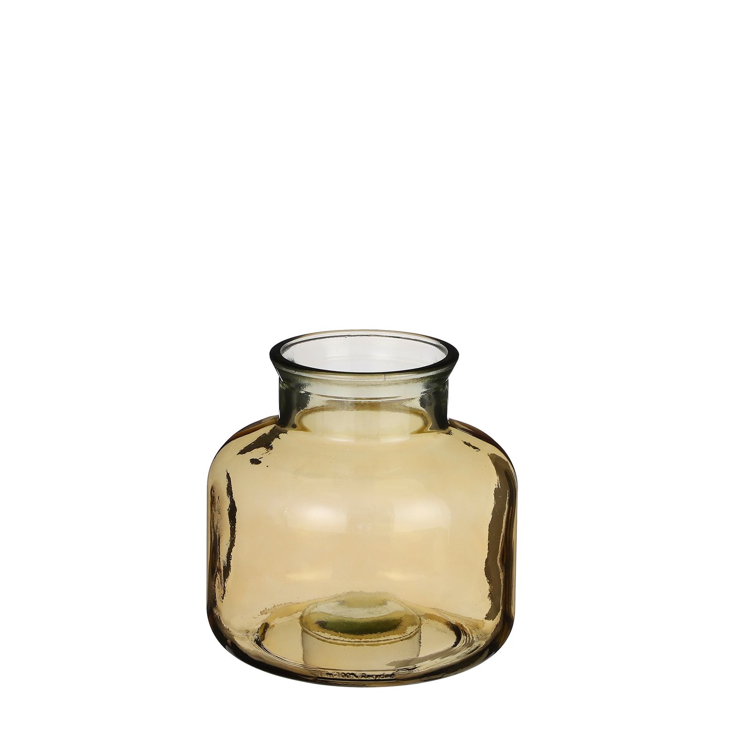 Almeria Vase Glass, Color: Yellow, Size: h23xd24cm
