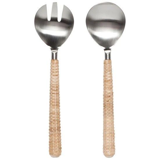 Danica - Set of 2 Servers, Variety: Matte Rattan