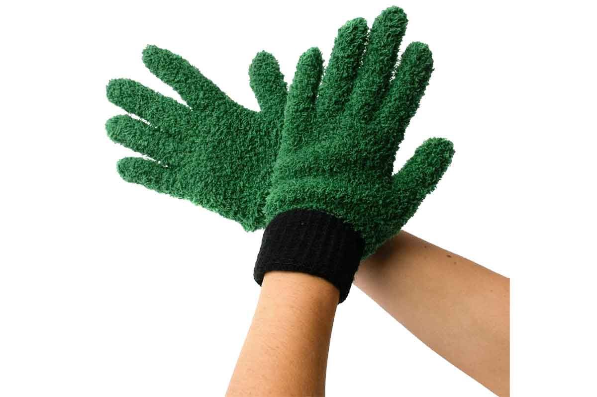 1 Pair Leaf Shining Microfiber Gloves