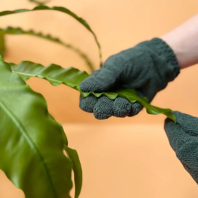 1 Pair Leaf Shining Microfiber Gloves