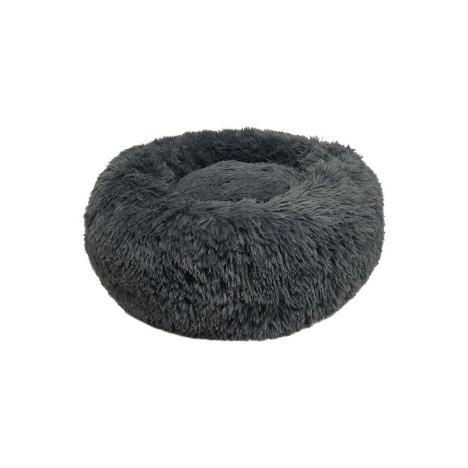 Luxury Round Furry Plush Bed, Color: Pink, Size: Small