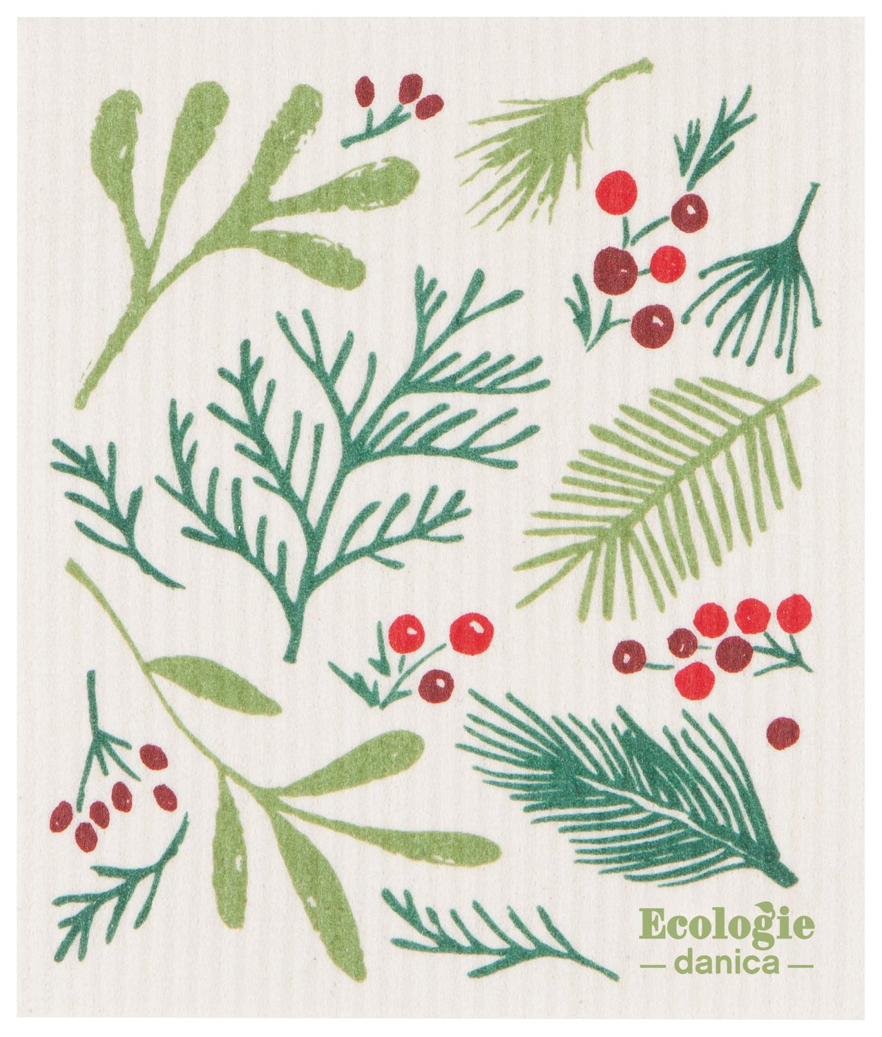Swedish Dishcloth Seasonal, Variety: Bough &amp; Berry