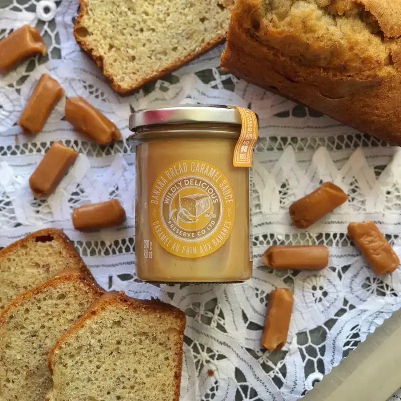 Wildly Delicious Caramel Sauce Banana Bread