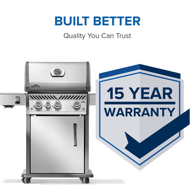 Napoleon - Rogue® PRO 425 Propane Gas Grill with Infrared Side Burner - Stainless Steel