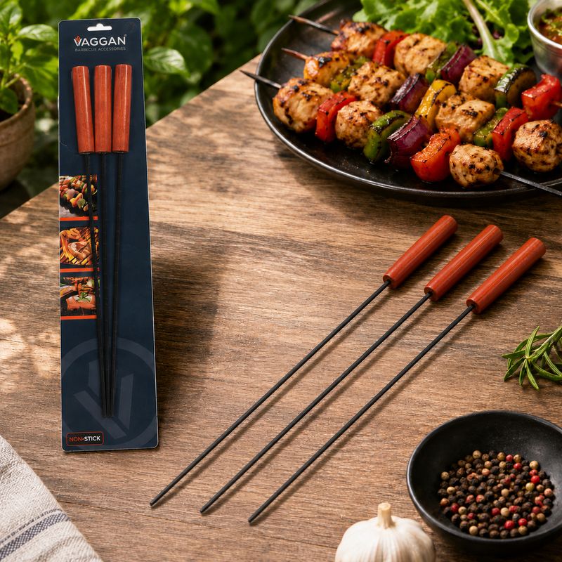 Bbq Skewer Set 3Pcs 48Cm