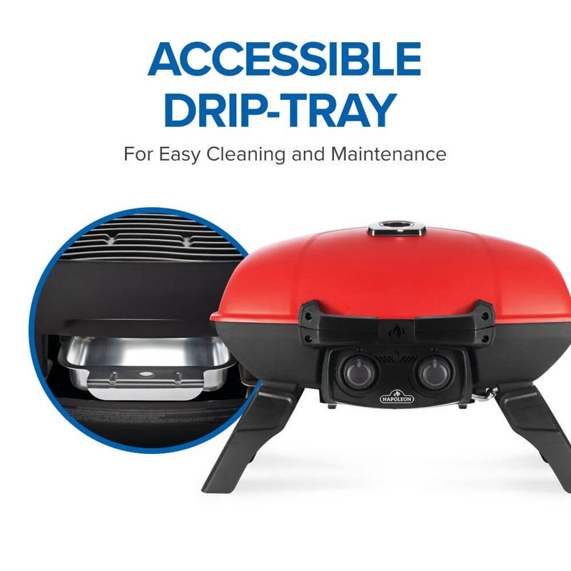 Napoleon - TravelQ™ 285 Portable Propane Gas Grill with Griddle - Red