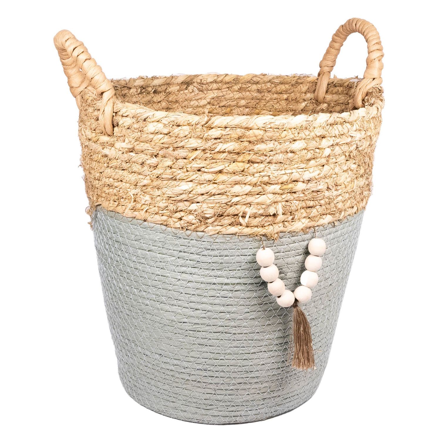 Basket Wide Blue Strip Small 35x22x20