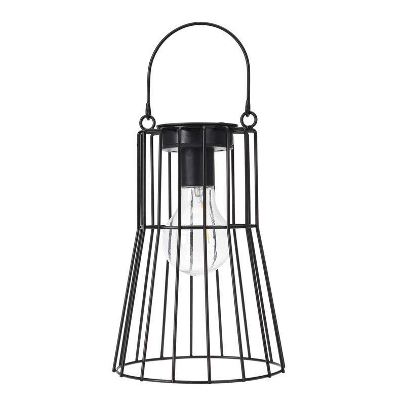 Solar Lantern Metal 29cm Black