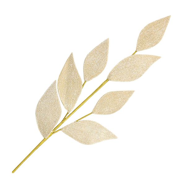 Spray Leaves Fabric 26" Wool Natural Frosted
