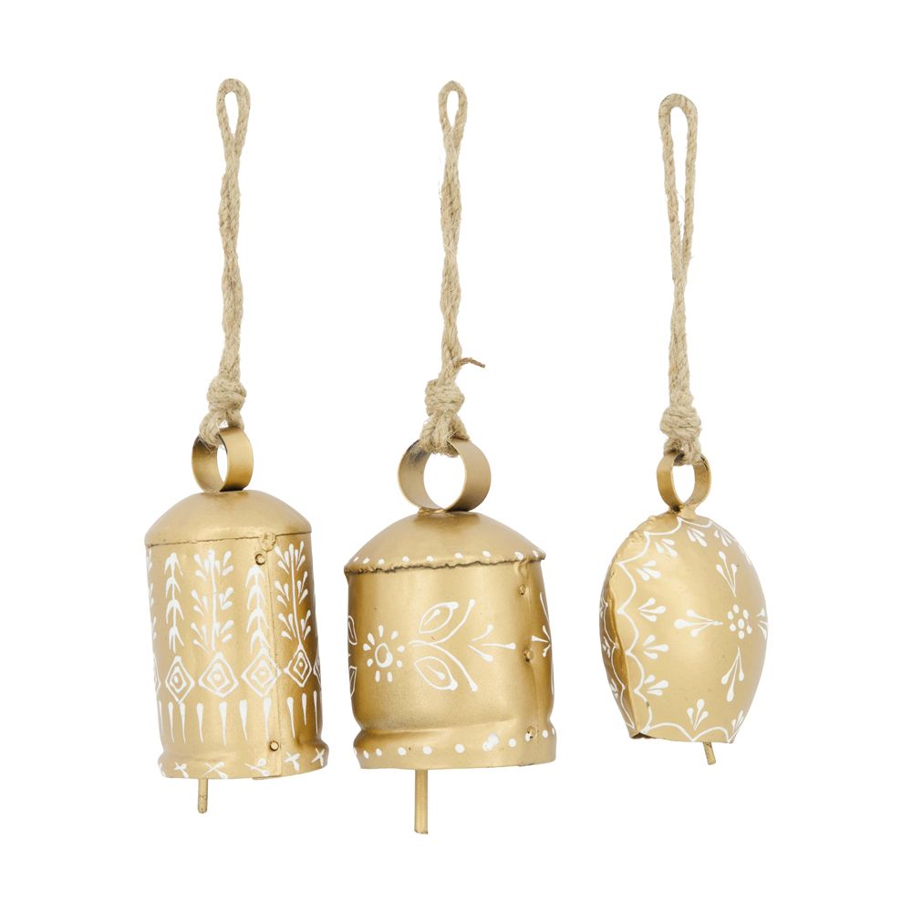 Bell Metal With Hanger 7x7x13cm - 3 Assorted Silver
