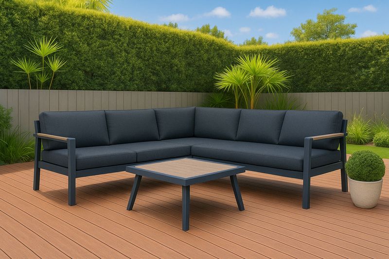 Arletter Sectional Lounge Set with Cushions - Grey