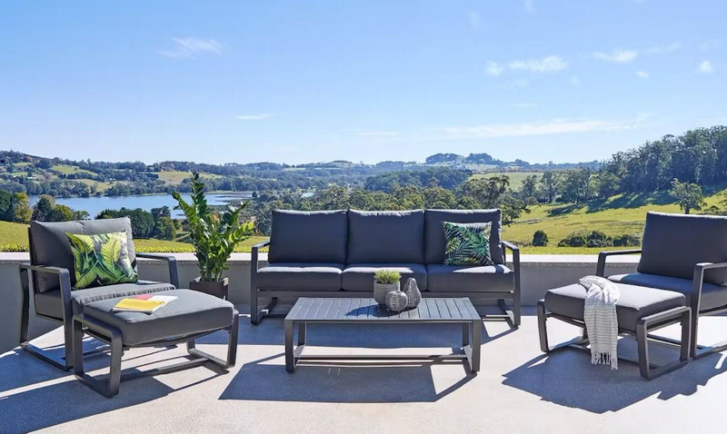 Bon Triple Lounge Set with Cushions - Grey (6 pc)