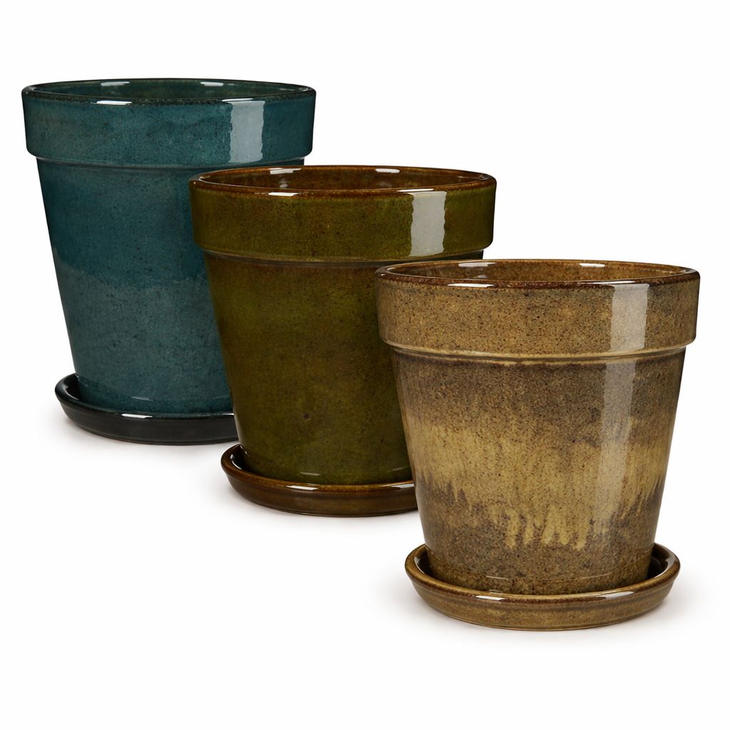 Madrid Pot Round Yellow Green Blue 3 Assorted - h44xd38cm