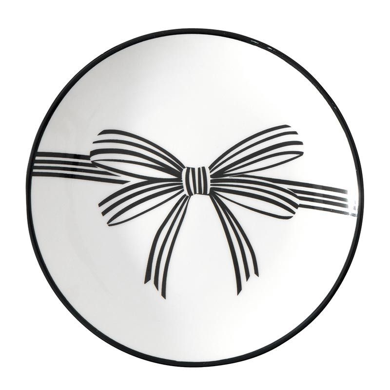 Appetizer Plates - Black Bow Set of 4