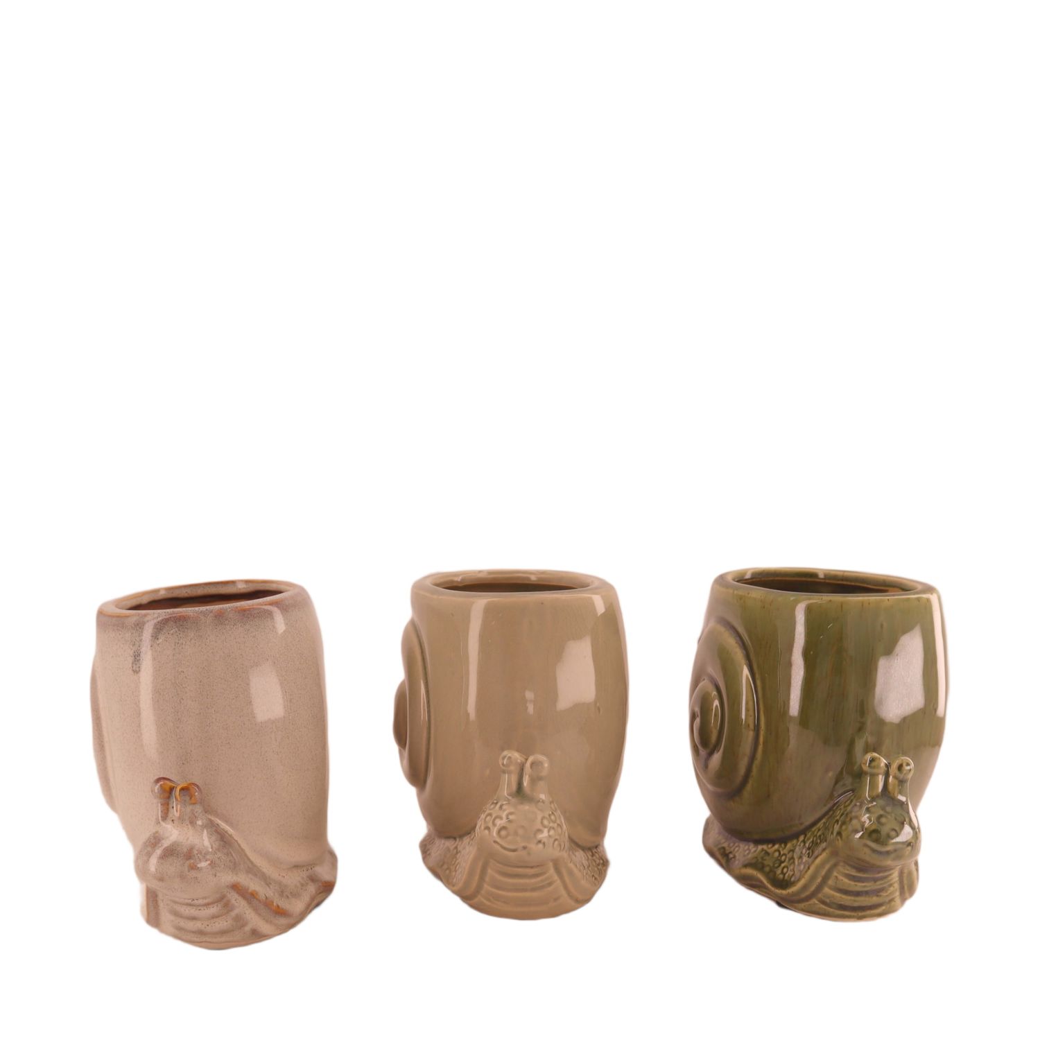 Ceramic Planter Snail 14cm - 3 Assorted